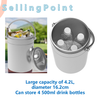 4.2L Stainless Steel Insulated Ice Bucket With Foldable Handle | Factory Wholesale Custom Logo